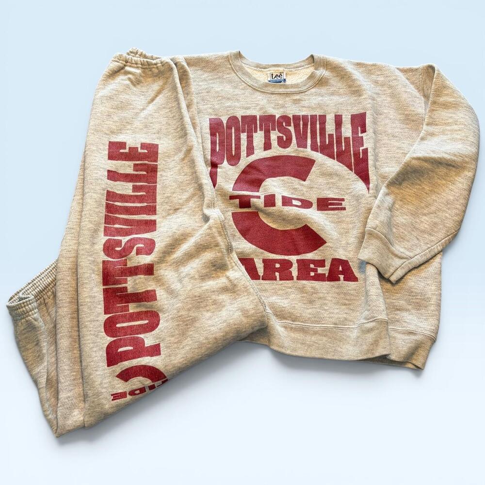 Vintage Lee Sweatshirt Pants Set Mens XL Gray Pottsville Tide Heavyweight USA